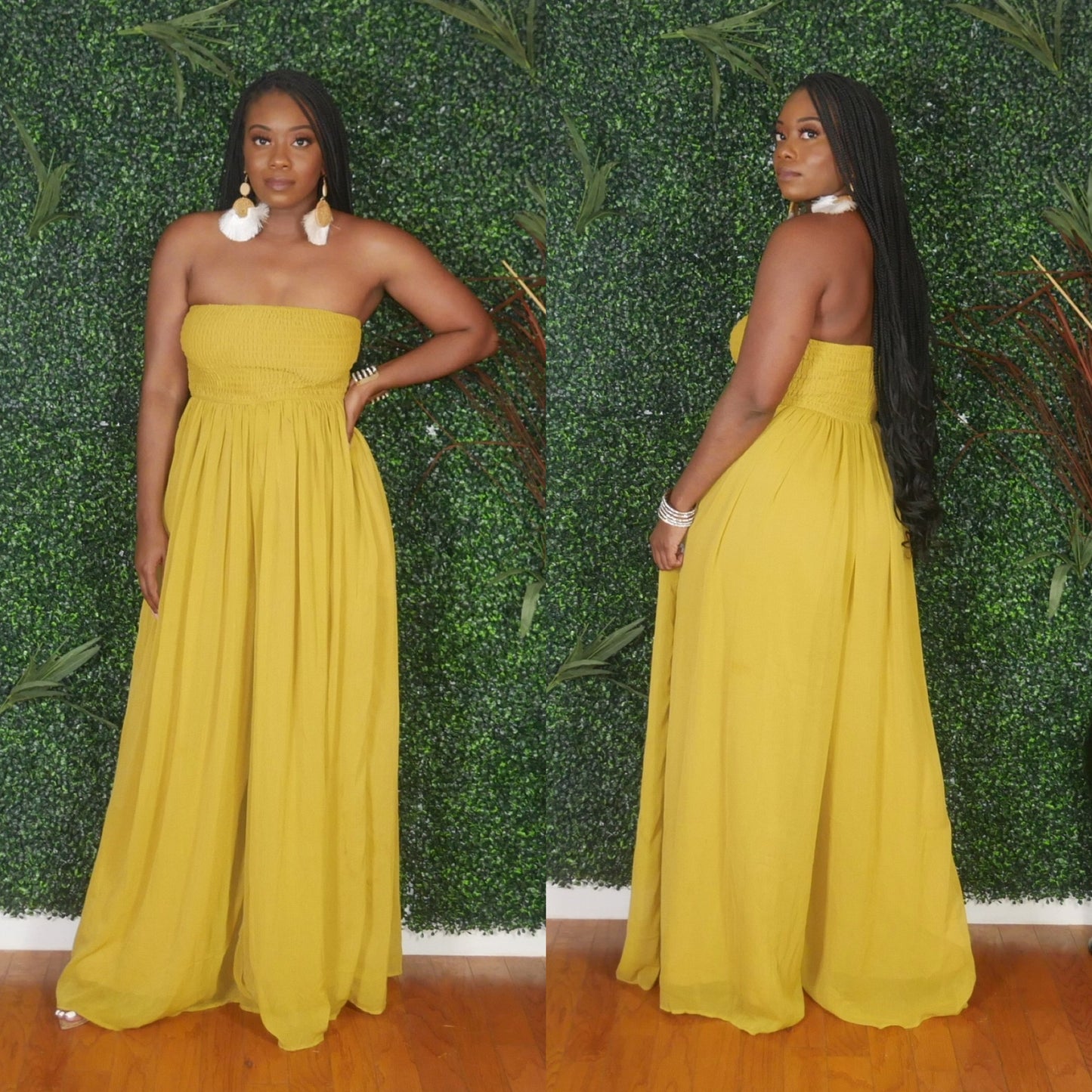 Chiffon Smocked Jumpsuit