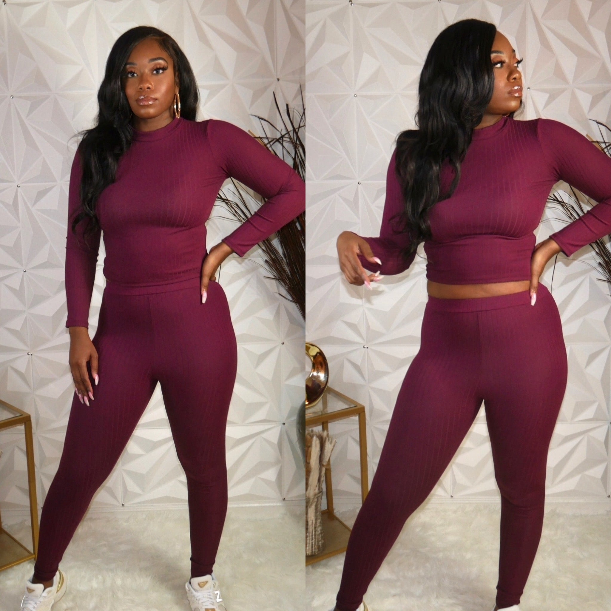 Ribbed Long Sleeve and Legging Set