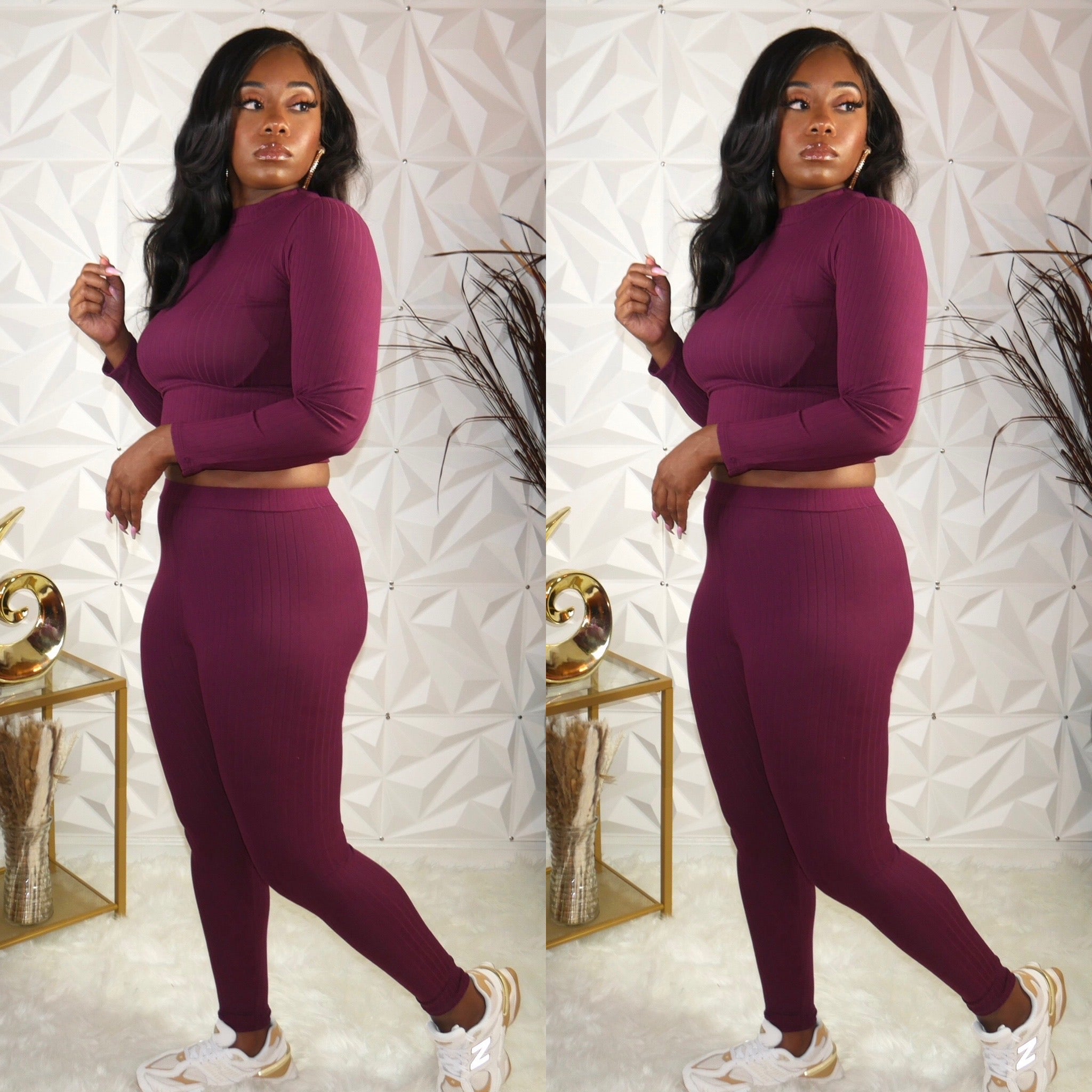 Ribbed Long Sleeve and Legging Set