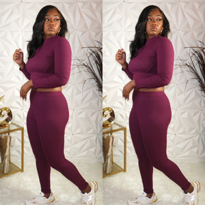 Ribbed Long Sleeve and Legging Set