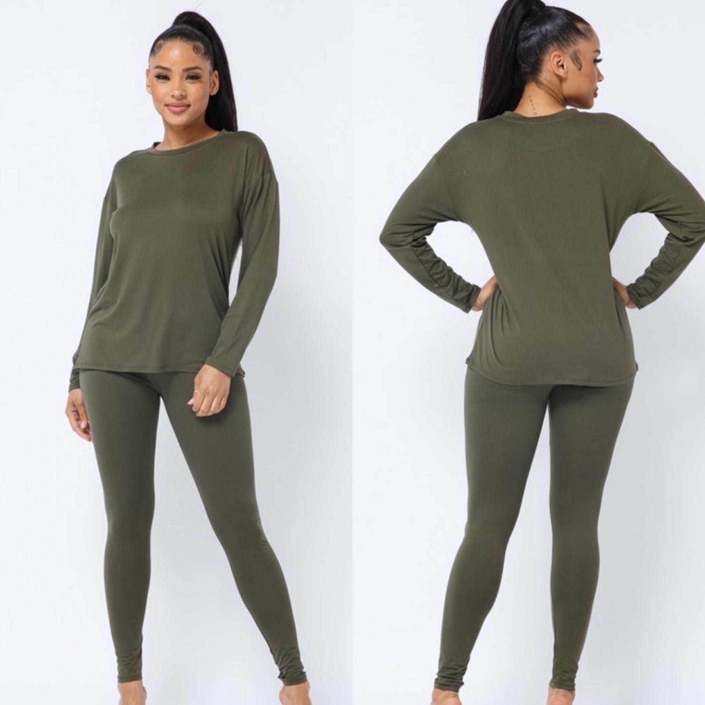 Round Neck Leggings Set