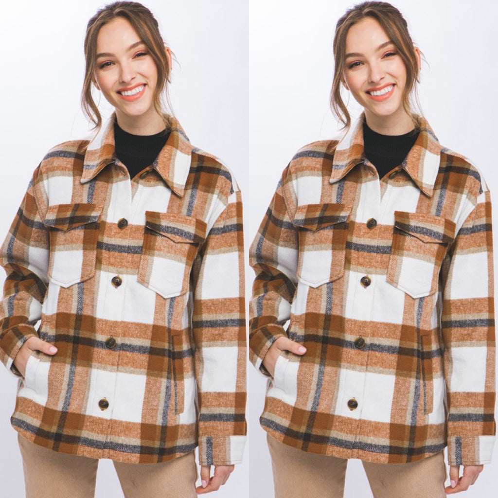 Plaid Button Up Shacket