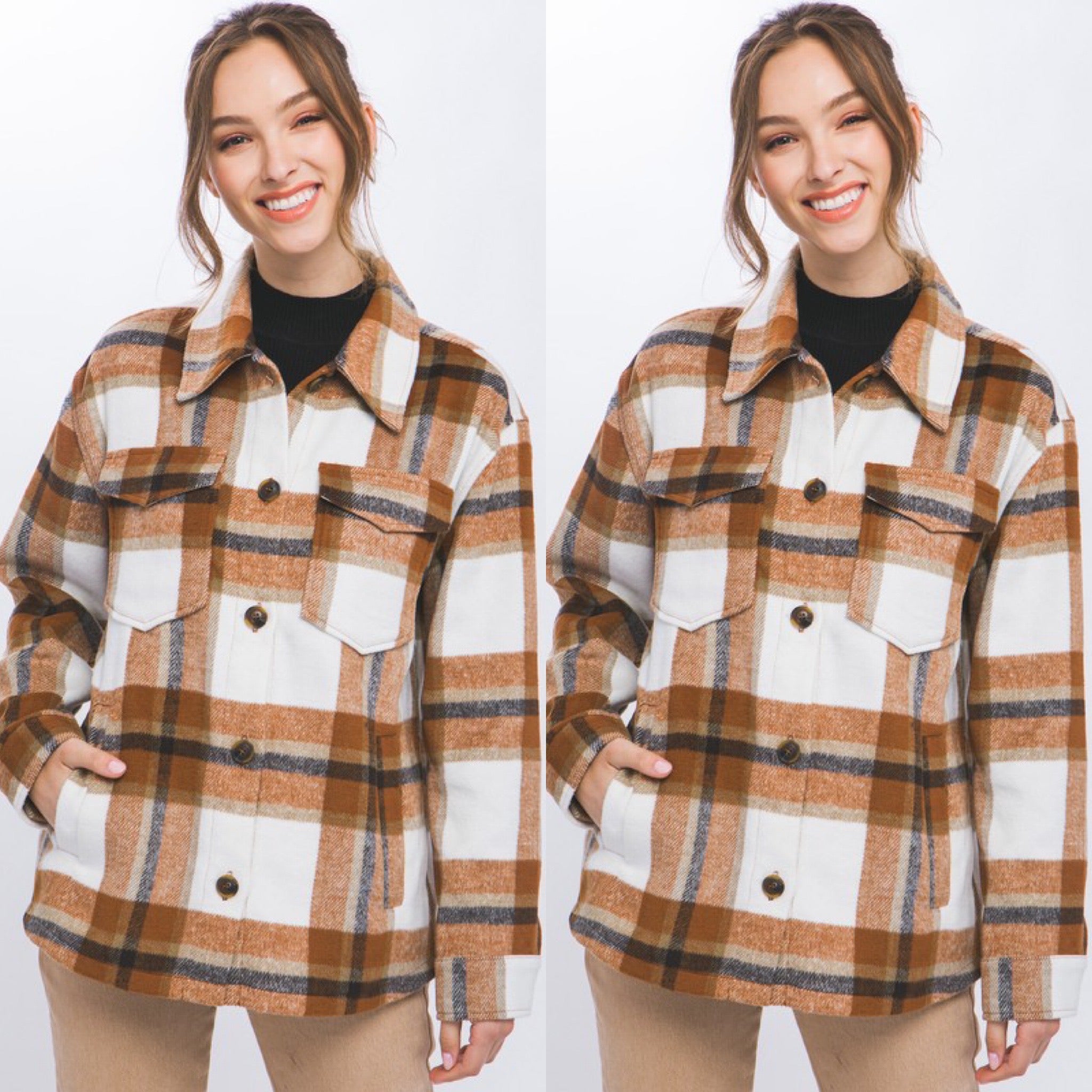 Plaid Button Up Shacket