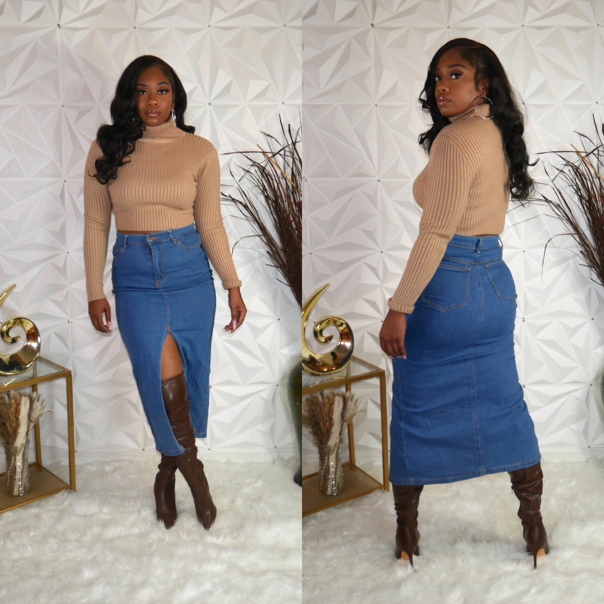 Denim Maxi Skirt