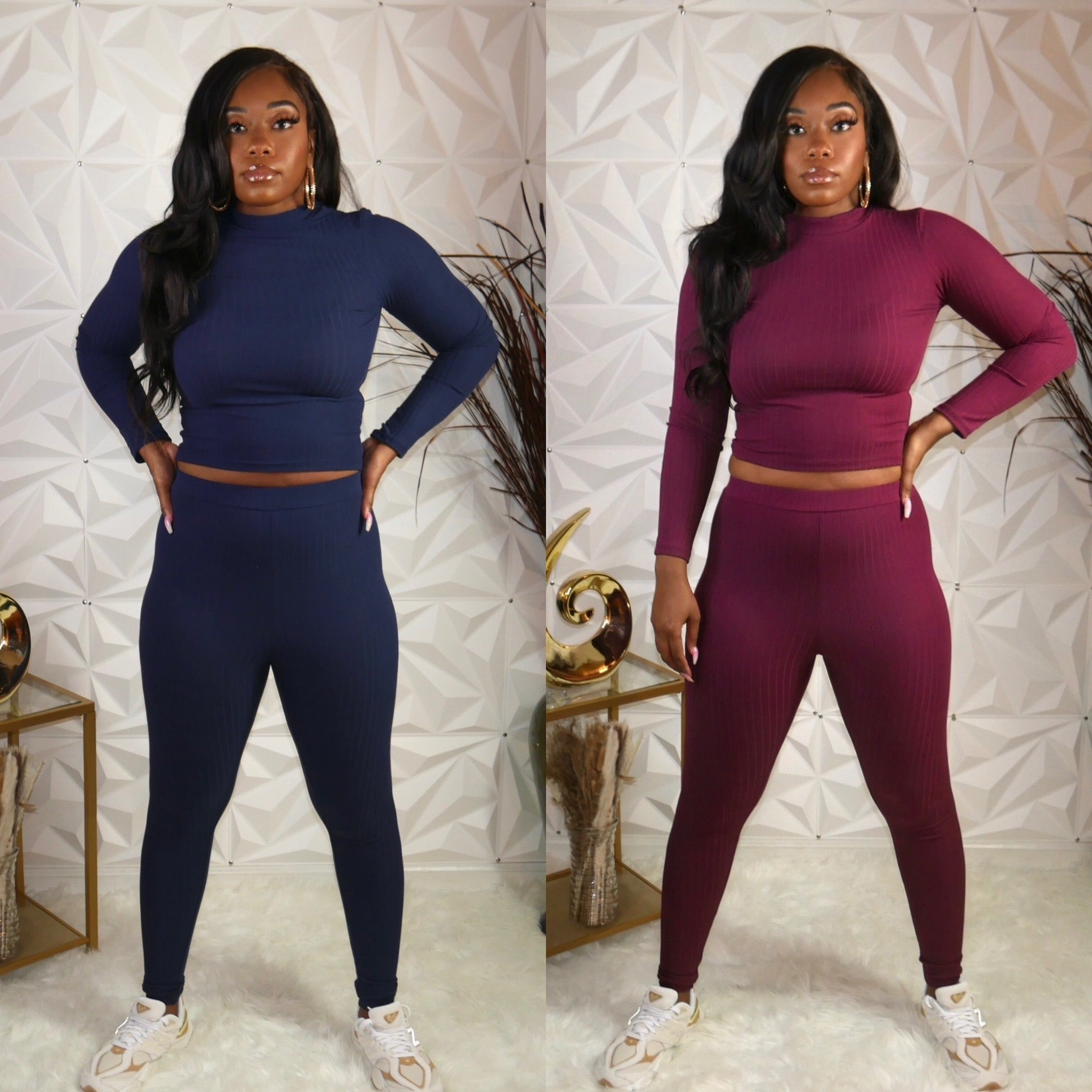 Ribbed Long Sleeve and Legging Set