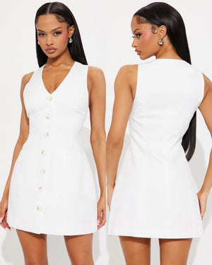Button Down Vest Mini Dress