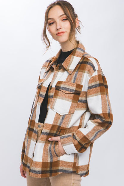 Plaid Button Up Shacket