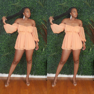 Chiffon Bubble Sleeve Romper