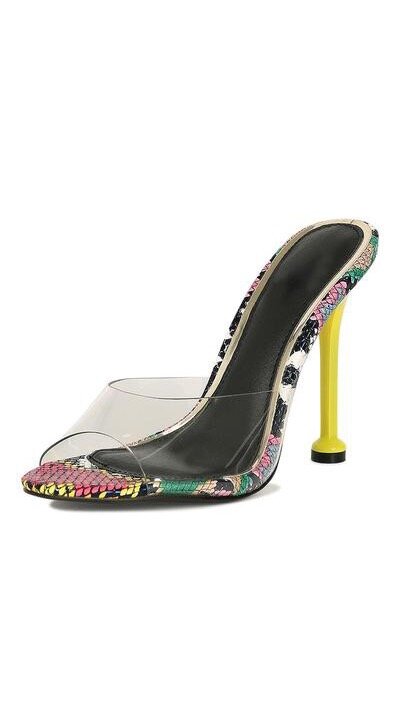 Multi Snake Peep Toe Mule