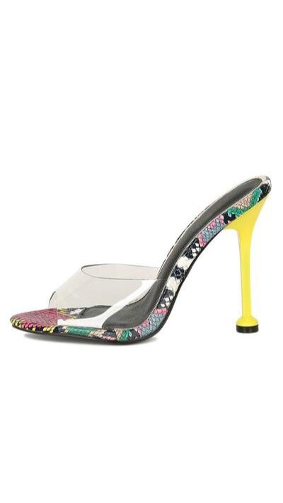 Multi Snake Peep Toe Mule