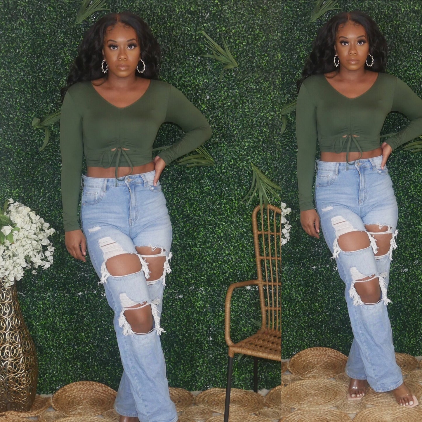 Olive Cut Out Crop