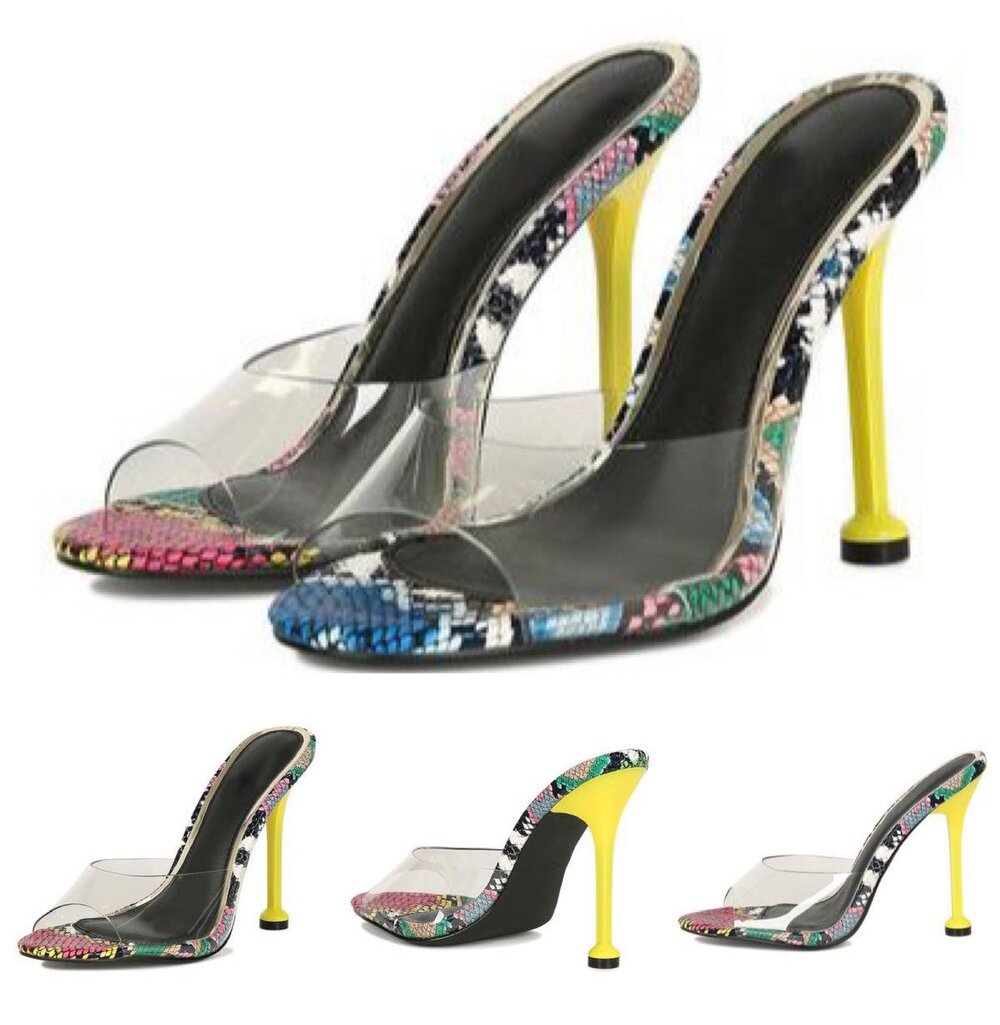 Multi Snake Peep Toe Mule