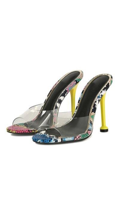 Multi Snake Peep Toe Mule