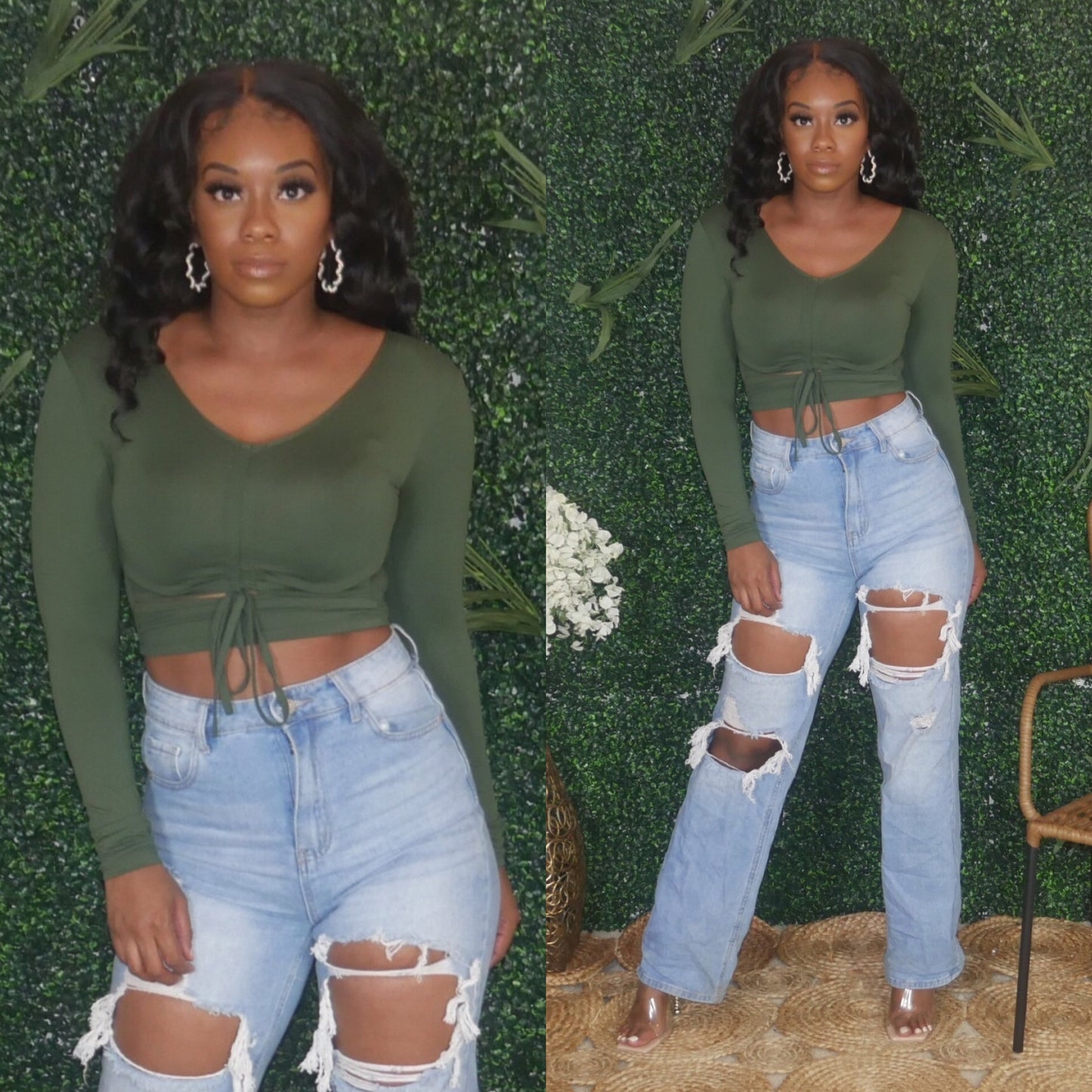 Olive Cut Out Crop