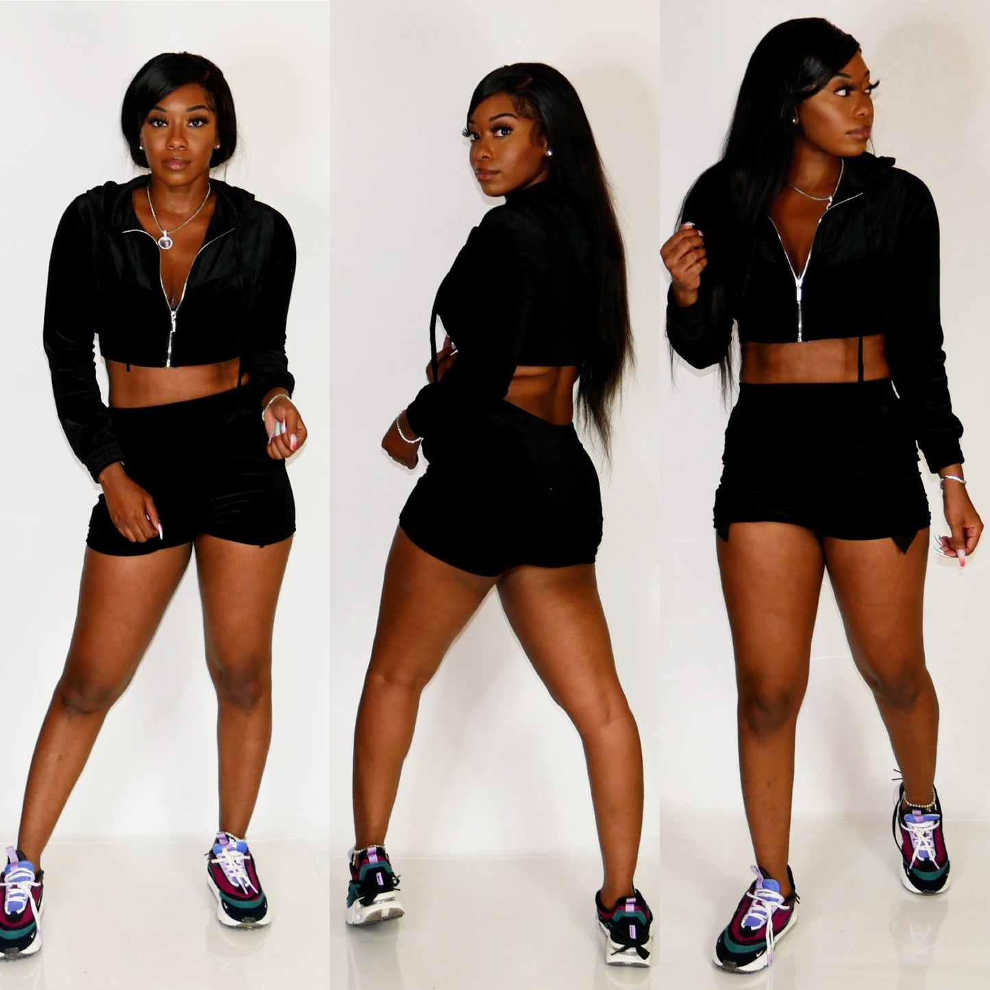 Velour Shorts Set