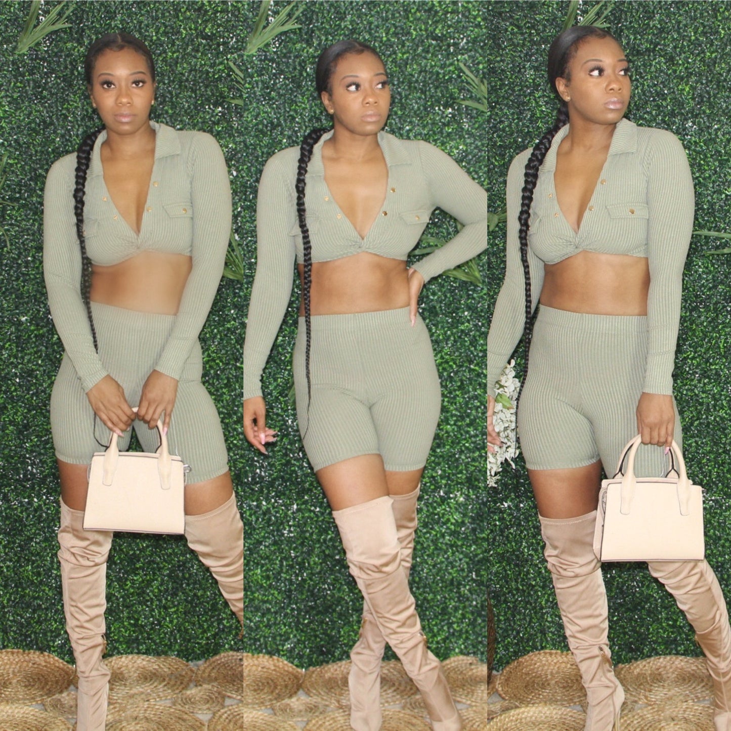 Olive Biker Set