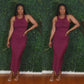 Burgundy Split Thigh Maxi